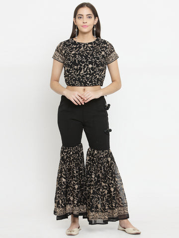 Black Blouse With Parsi Embroidery